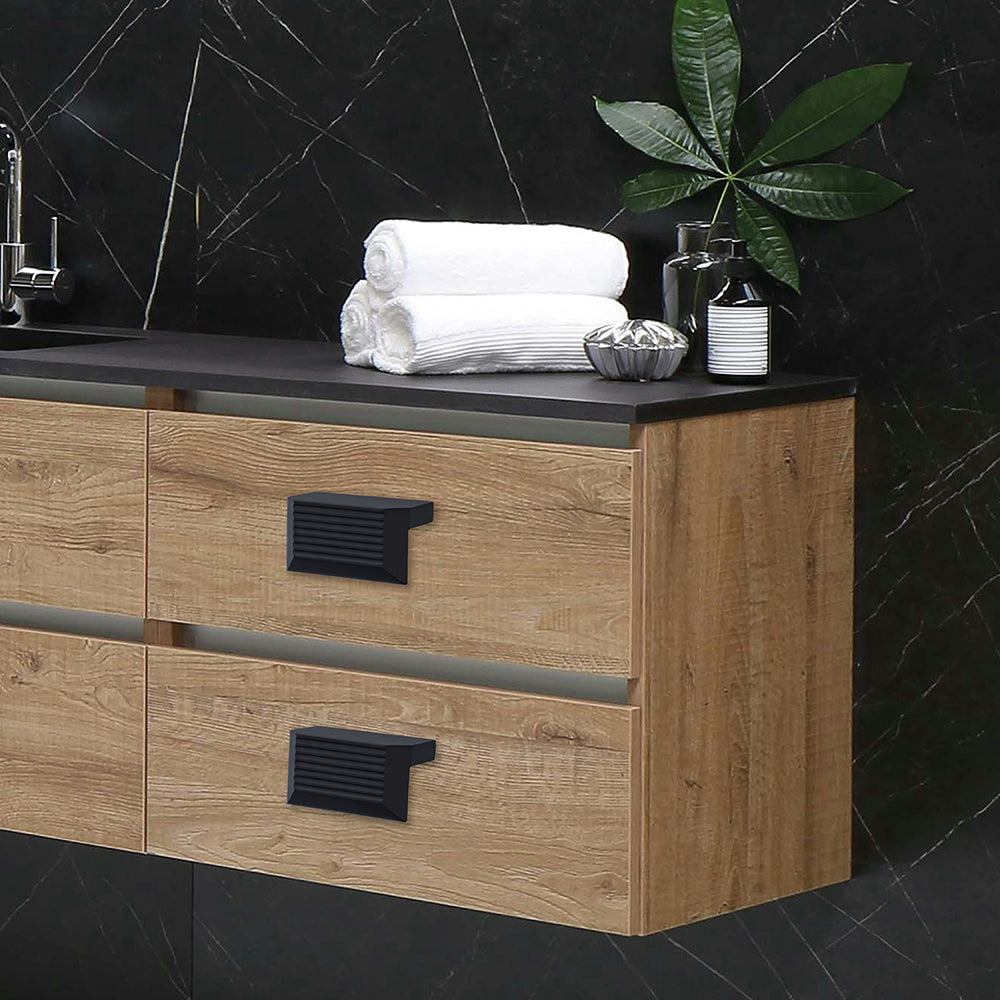 Fabulous Hardware aluminium cabinet knob code 415 — Satin Black, Pista, Gold PVD and Copper Glossy finishes group shot