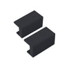 Aluminium cabinet knob 406 — rectangular block knob with vertical grooved top in Black Matt finish, 32mm