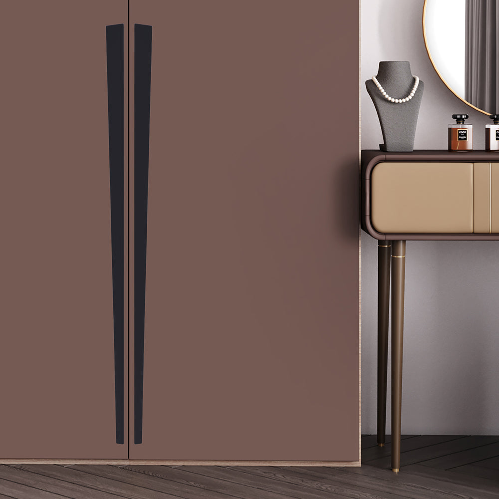 Aluminium Wardrobe Cabinet Handle 9025 | Satin Black | 200mm, 900mm