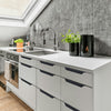 Satin Black aluminium edge profile handle 028 BS — sculpted tapered design isolated on grey background