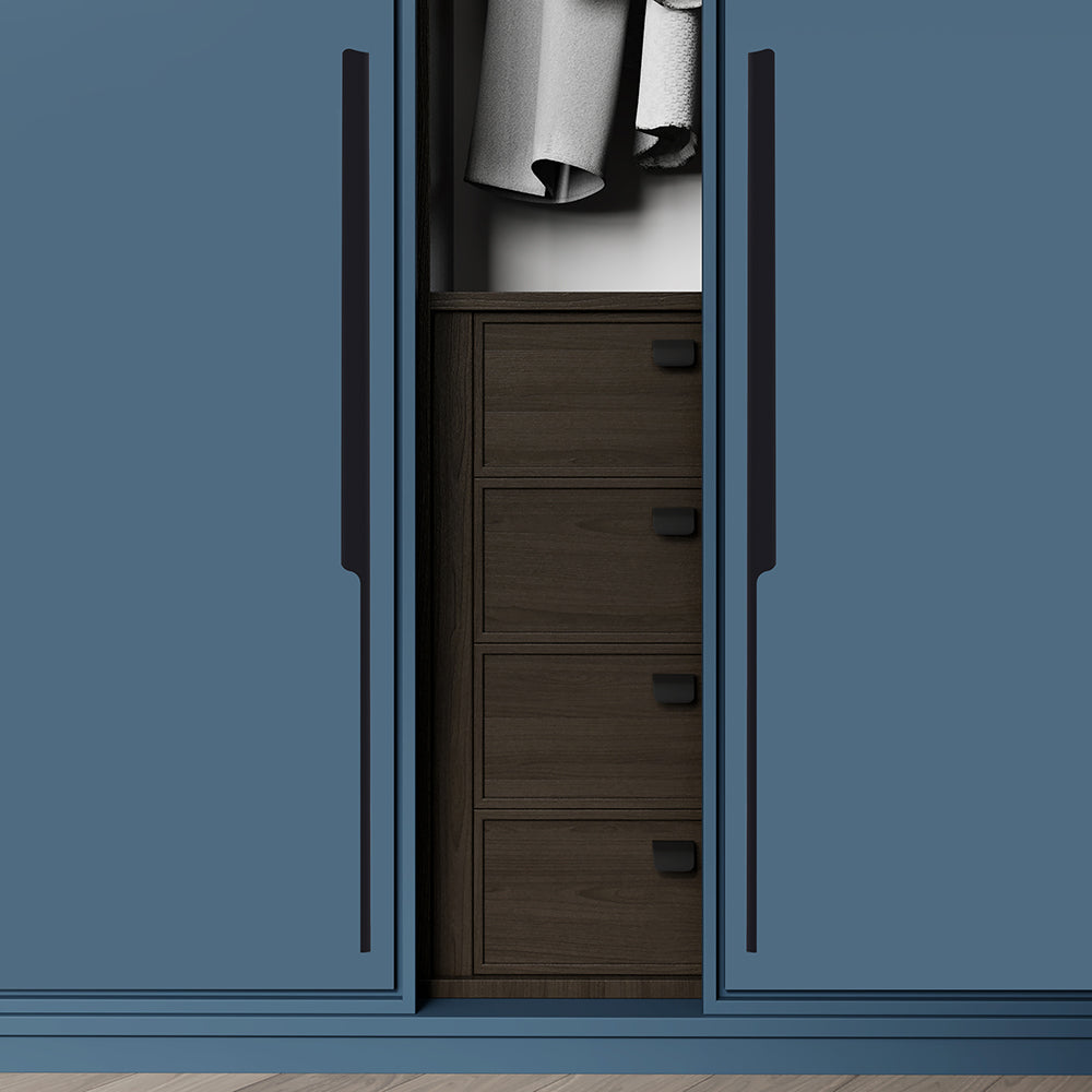Aluminium Wardrobe Cabinet Handle 9012 | Satin Black, Gold PVD, Copper Glossy | 32mm, 200mm, 450mm, 900mm