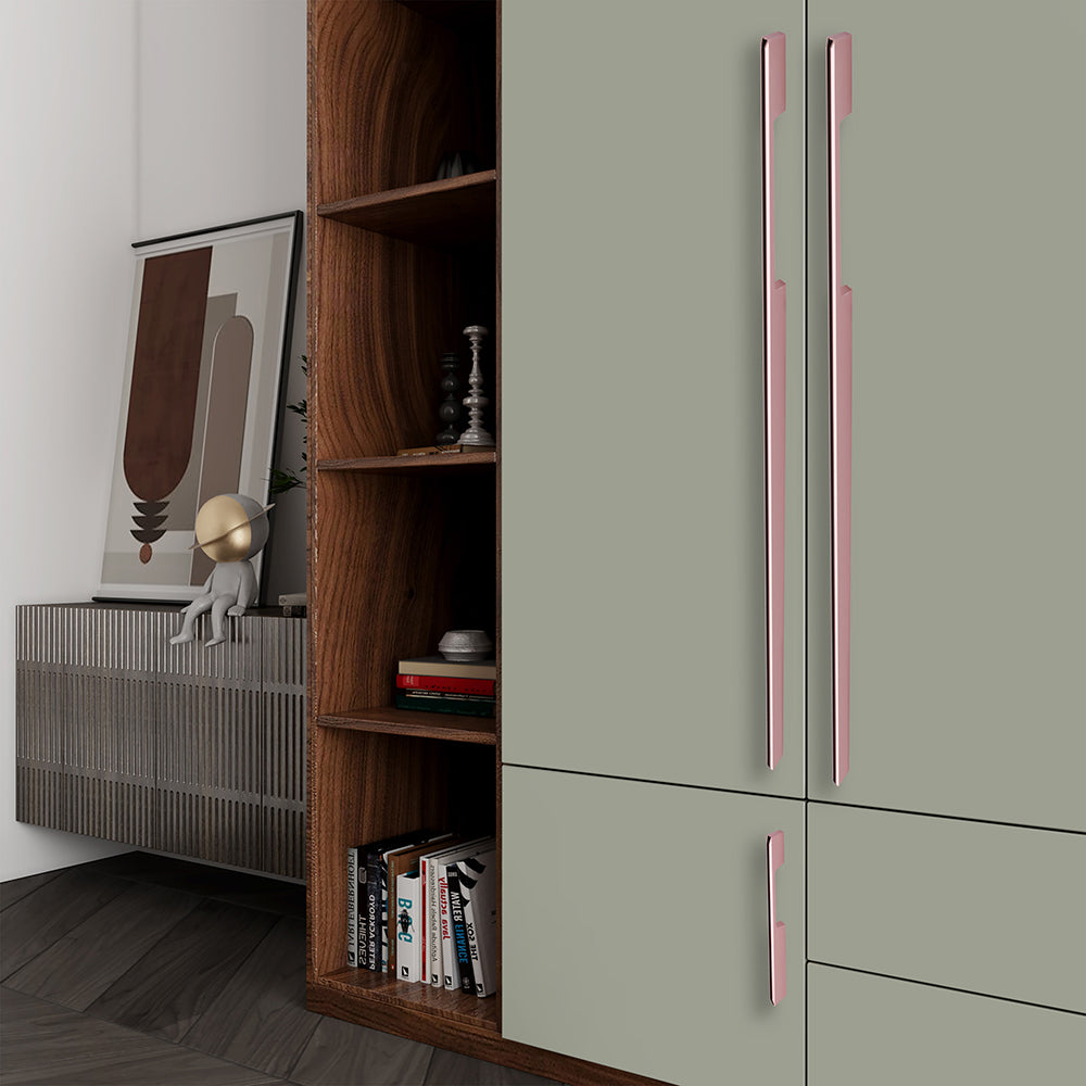 Aluminium Wardrobe Cabinet Handle 252 | Satin Black + Copper Glossy, Copper Glossy + China Black | 160mm, 288mm, 500mm, 700mm, 900mm