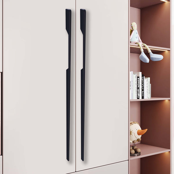 Aluminium Wardrobe Cabinet Handle 9019 | Satin Black, R.G. PVD | 96mm, 160mm, 288mm, 450mm, 600mm, 900mm