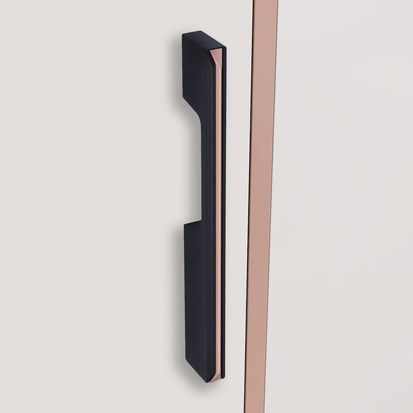 Aluminium Wardrobe Cabinet Handle 252 | Satin Black + Copper Glossy, Copper Glossy + China Black | 160mm, 288mm, 500mm, 700mm, 900mm