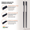 Aluminium Wardrobe Cabinet Handle 9019 | Satin Black, R.G. PVD | 96mm, 160mm, 288mm, 450mm, 600mm, 900mm