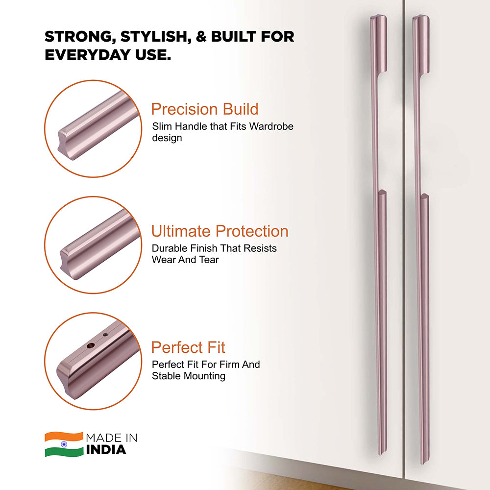 Aluminium Wardrobe Cabinet Handle 253 | Satin Black, Copper Glossy | 96mm, 160mm, 288mm, 450mm, 600mm, 900mm