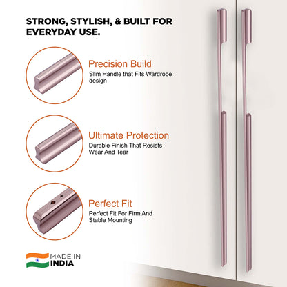 Aluminium Wardrobe Cabinet Handle 253 | Satin Black, Copper Glossy | 96mm, 160mm, 288mm, 450mm, 600mm, 900mm