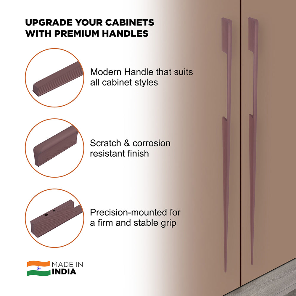 Aluminium Wardrobe Cabinet Handle 9047 | Satin Black, Dark Gold Glossy, Satin Copper | 96mm, 160mm, 288mm, 450mm, 600mm, 900mm