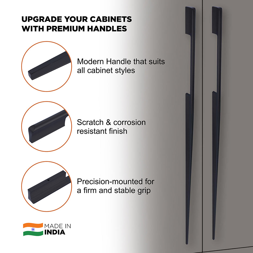 Aluminium Wardrobe Cabinet Handle 9047 | Satin Black, Dark Gold Glossy, Satin Copper | 96mm, 160mm, 288mm, 450mm, 600mm, 900mm