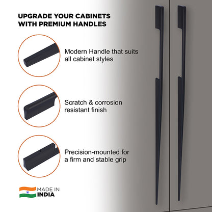 Aluminium Wardrobe Cabinet Handle 9047 | Satin Black, Dark Gold Glossy, Satin Copper | 96mm, 160mm, 288mm, 450mm, 600mm, 900mm