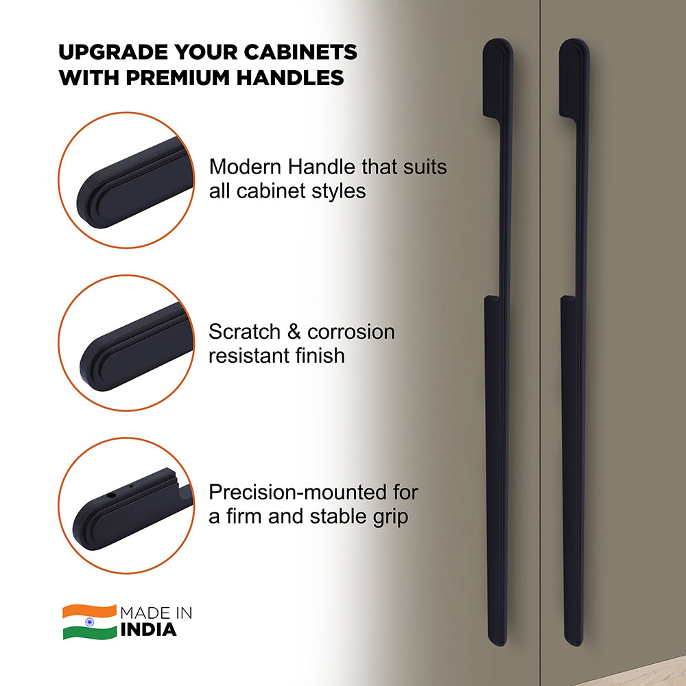Aluminium Wardrobe Cabinet Handle 9053 | Satin Black, Satin Copper, Dark Gold Glossy | 96mm, 160mm, 288mm, 450mm, 600mm, 900mm