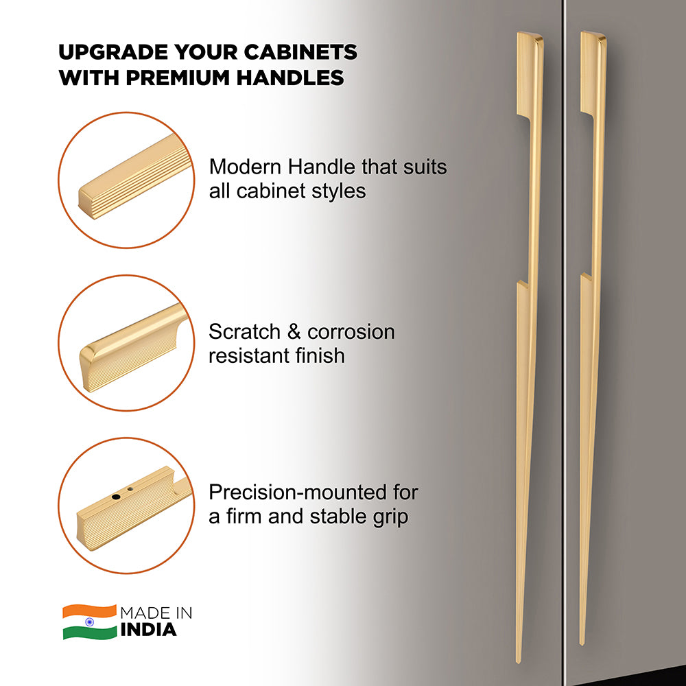 Aluminium Wardrobe Cabinet Handle 9047 | Satin Black, Dark Gold Glossy, Satin Copper | 96mm, 160mm, 288mm, 450mm, 600mm, 900mm
