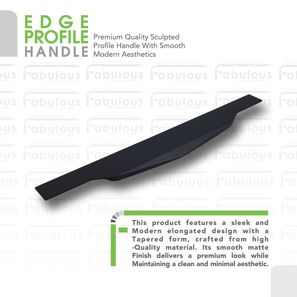 Edge Profile Handle 031 BS in Satin Black finish — premium aluminium drawer pull on modern wardrobe