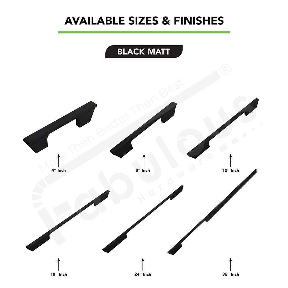 Aluminium Wardrobe Cabinet Handle 9001 Black Matt, Copper Glossy | 96mm, 160mm, 288mm, 450mm, 600mm, 900mm