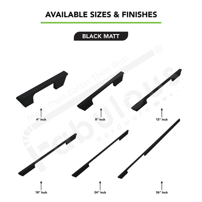 Aluminium Wardrobe Cabinet Handle 9001 Black Matt, Copper Glossy | 96mm, 160mm, 288mm, 450mm, 600mm, 900mm