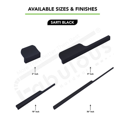 Aluminium Wardrobe Cabinet Handle 9012 | Satin Black, Gold PVD, Copper Glossy | 32mm, 200mm, 450mm, 900mm