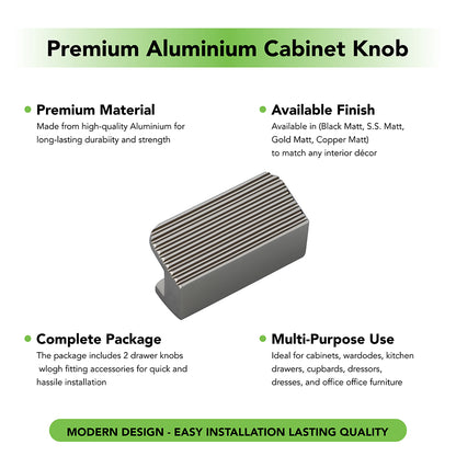 Aluminium Cabinet Knob Code 422 | Premium Aluminium Drawer Knob | Black Matt & Copper Matt + more | 32mm | Pack of 2 | Fabulous Hardware