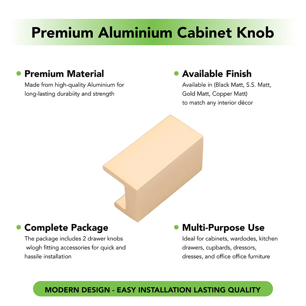 Premium aluminium cabinet knob 406 by Fabulous Hardware with mounting screws included — 32mm size
