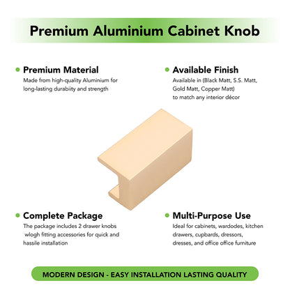 Premium aluminium cabinet knob 406 by Fabulous Hardware with mounting screws included — 32mm size