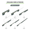 Aluminium Wardrobe Cabinet Handle 9046 | Satin Black + Spray Black, Gold Matt + Gold PVD, Pista + Gold PVD, Sartin Copper + R.G. PVD | 96mm, 160mm, 288mm, 450mm, 600mm, 900mm