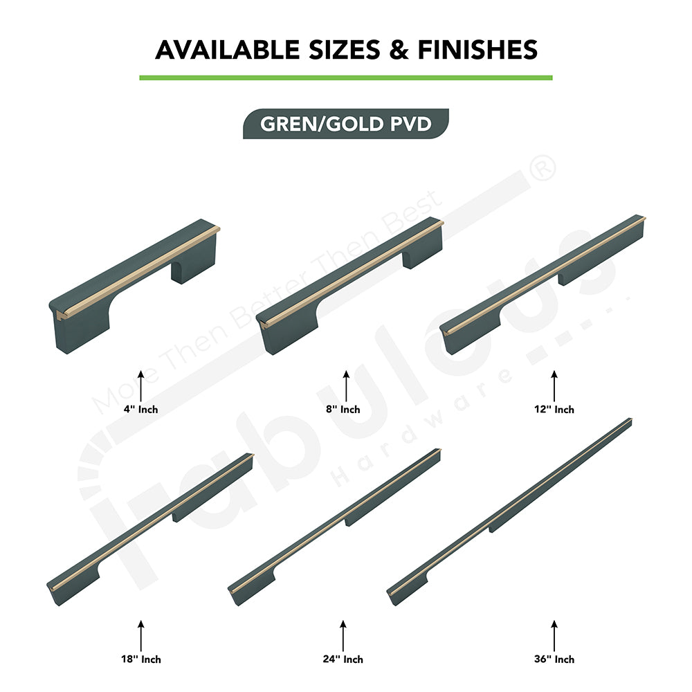 Aluminium Wardrobe Cabinet Handle 9046 | Satin Black + Spray Black, Gold Matt + Gold PVD, Pista + Gold PVD, Sartin Copper + R.G. PVD | 96mm, 160mm, 288mm, 450mm, 600mm, 900mm