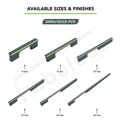 Aluminium Wardrobe Cabinet Handle 9046 | Satin Black + Spray Black, Gold Matt + Gold PVD, Pista + Gold PVD, Sartin Copper + R.G. PVD | 96mm, 160mm, 288mm, 450mm, 600mm, 900mm