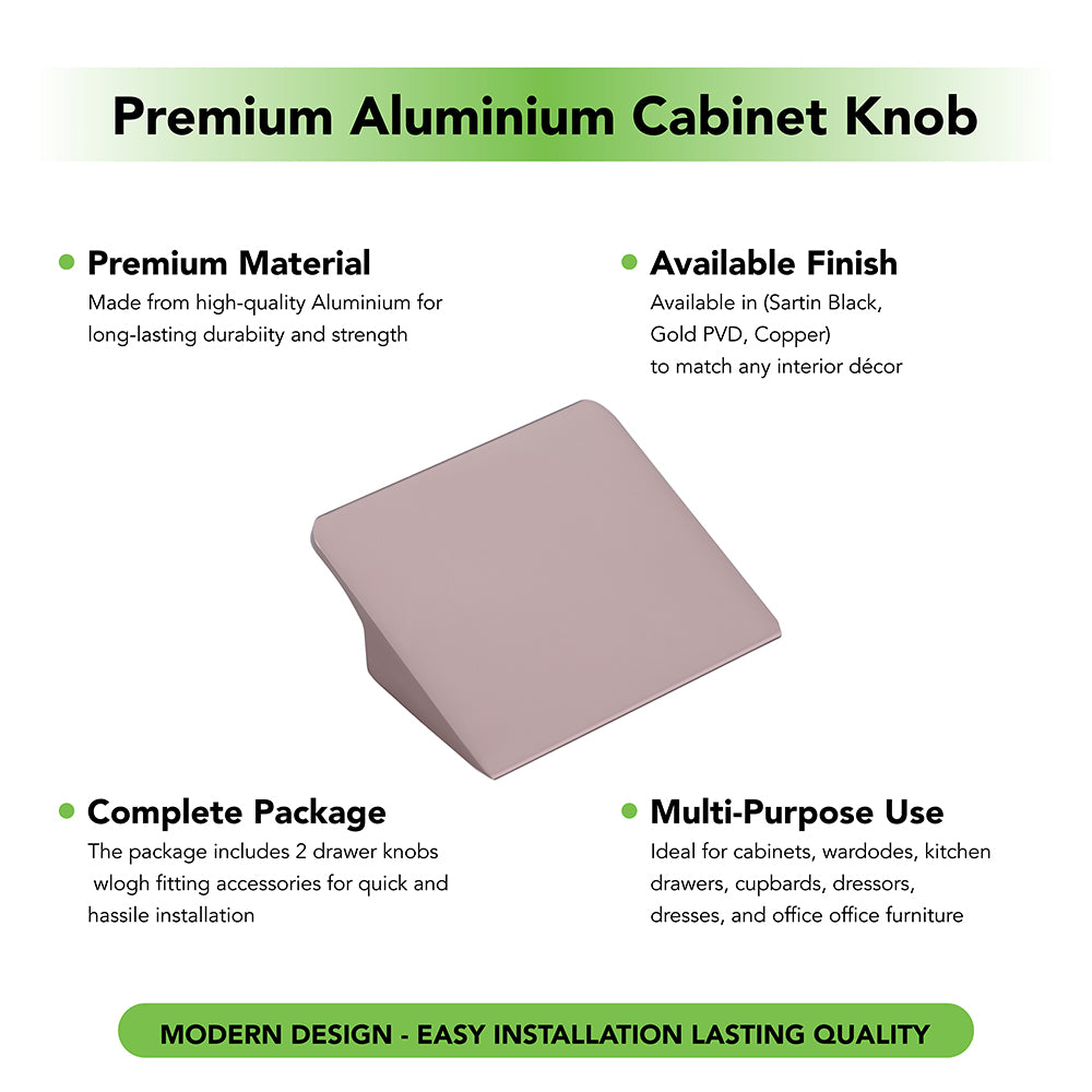 Aluminium Cabinet Knob Code 402 | Premium Aluminium Drawer Knob | Satin Black, Copper, Gold PVD + more | 32mm | Pack of 2 | Fabulous Hardware