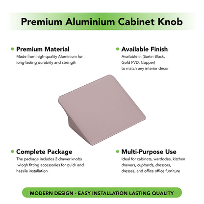Aluminium Cabinet Knob Code 402 | Premium Aluminium Drawer Knob | Satin Black, Copper, Gold PVD + more | 32mm | Pack of 2 | Fabulous Hardware