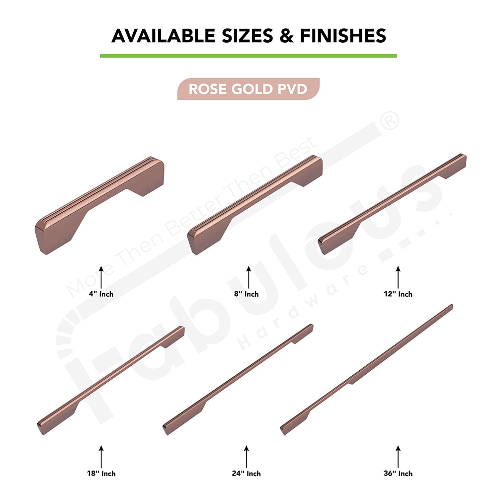 Aluminium Wardrobe Cabinet Handle 9019 | Satin Black, R.G. PVD | 96mm, 160mm, 288mm, 450mm, 600mm, 900mm