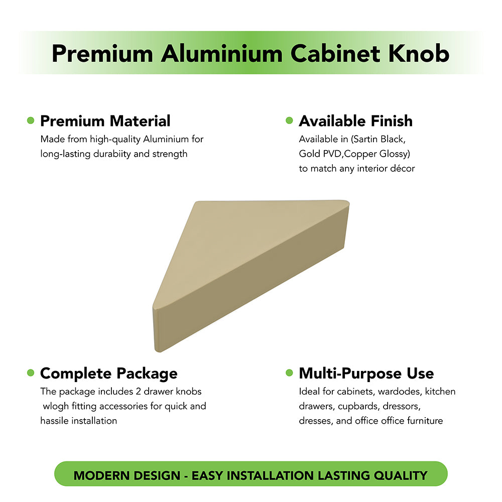 Aluminium Cabinet Knob Code 9017 | Premium Aluminium Drawer Knob | Satin Black & Gold PVD + more | 40mm | Pack of 2 | Fabulous Hardware