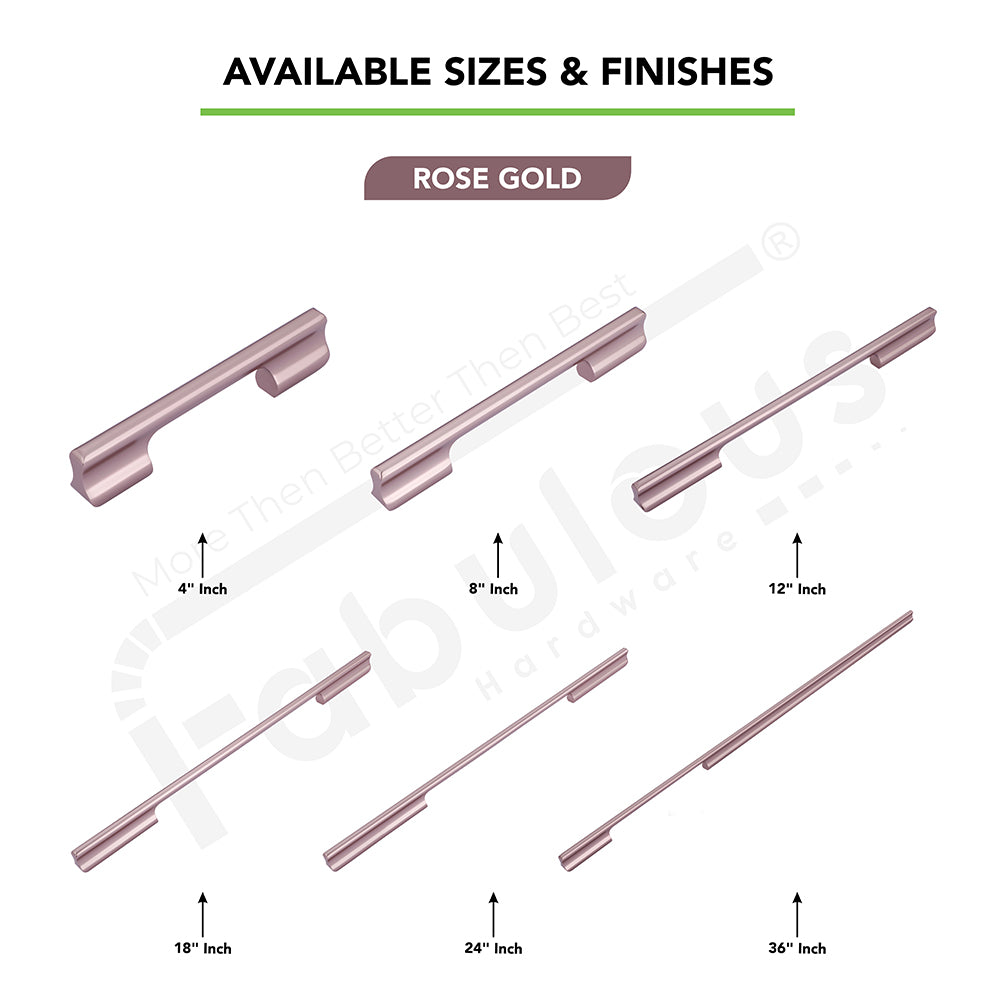 Aluminium Wardrobe Cabinet Handle 253 | Satin Black, Copper Glossy | 96mm, 160mm, 288mm, 450mm, 600mm, 900mm