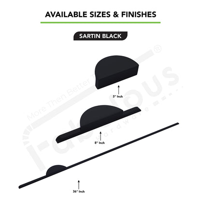 Aluminium Wardrobe Cabinet Handle 9014 | Satin Black, Gold PVD | 64mm, 200mm, 900mm