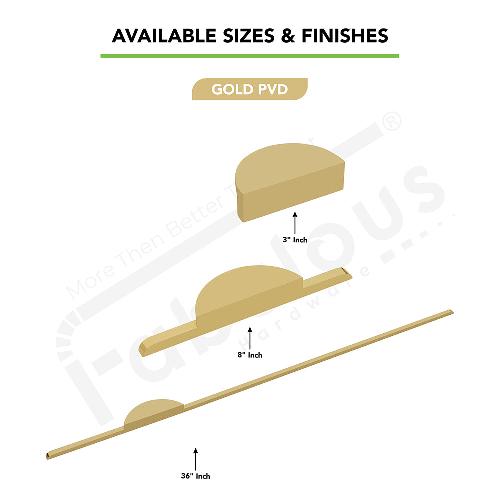 Aluminium Wardrobe Cabinet Handle 9014 | Satin Black, Gold PVD | 64mm, 200mm, 900mm
