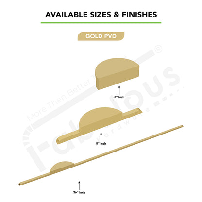 Aluminium Wardrobe Cabinet Handle 9014 | Satin Black, Gold PVD | 64mm, 200mm, 900mm