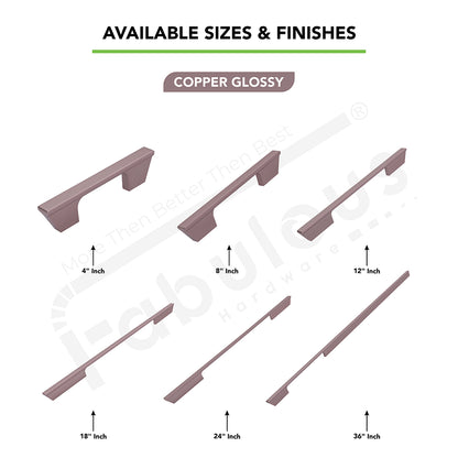 Aluminium Wardrobe Cabinet Handle 9001 Black Matt, Copper Glossy | 96mm, 160mm, 288mm, 450mm, 600mm, 900mm