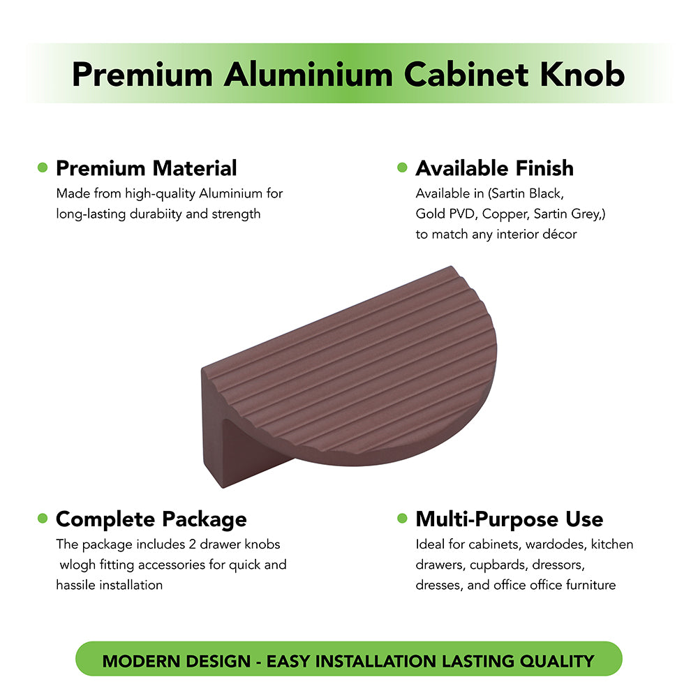 Aluminium Cabinet Knob Code 418 | Premium Aluminium Drawer Knob | Satin Black & Copper + more | 32mm | Pack of 2 | Fabulous Hardware