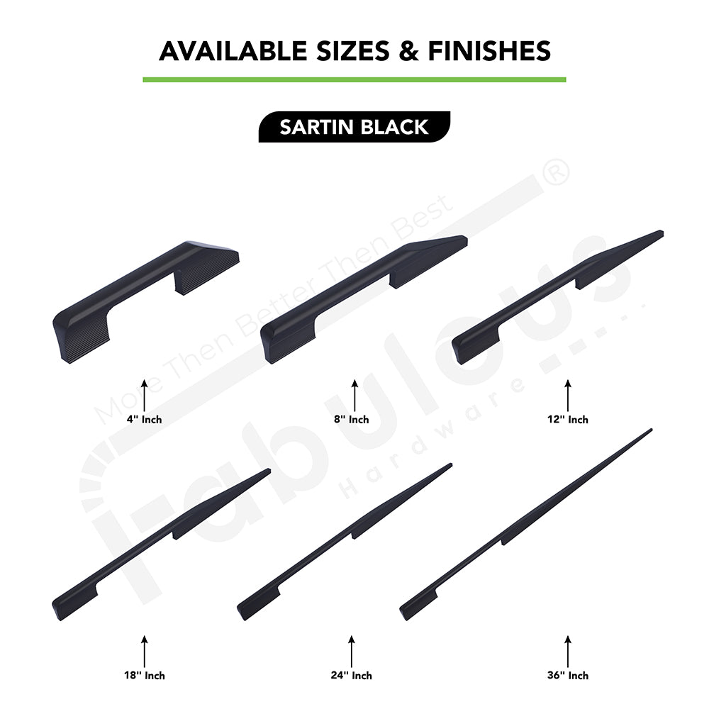 Aluminium Wardrobe Cabinet Handle 9047 | Satin Black, Dark Gold Glossy, Satin Copper | 96mm, 160mm, 288mm, 450mm, 600mm, 900mm