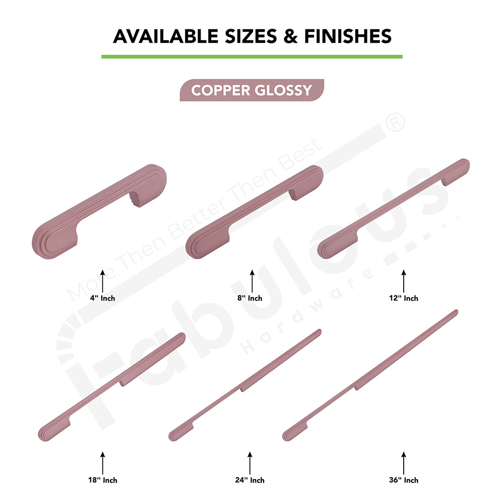 Aluminium Wardrobe Cabinet Handle 9053 | Satin Black, Satin Copper, Dark Gold Glossy | 96mm, 160mm, 288mm, 450mm, 600mm, 900mm