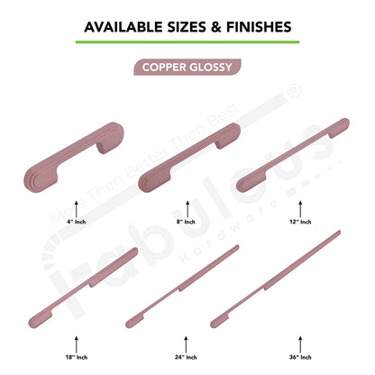 Aluminium Wardrobe Cabinet Handle 9053 | Satin Black, Satin Copper, Dark Gold Glossy | 96mm, 160mm, 288mm, 450mm, 600mm, 900mm
