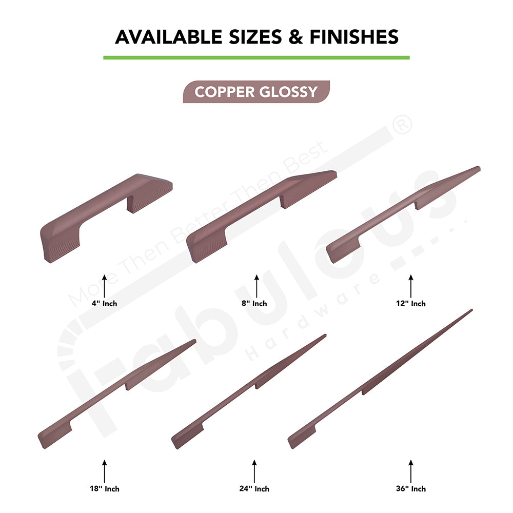Aluminium Wardrobe Cabinet Handle 9047 | Satin Black, Dark Gold Glossy, Satin Copper | 96mm, 160mm, 288mm, 450mm, 600mm, 900mm