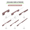 Aluminium Wardrobe Cabinet Handle 9046 | Satin Black + Spray Black, Gold Matt + Gold PVD, Pista + Gold PVD, Sartin Copper + R.G. PVD | 96mm, 160mm, 288mm, 450mm, 600mm, 900mm