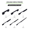 Aluminium Wardrobe Cabinet Handle 9046 | Satin Black + Spray Black, Gold Matt + Gold PVD, Pista + Gold PVD, Sartin Copper + R.G. PVD | 96mm, 160mm, 288mm, 450mm, 600mm, 900mm