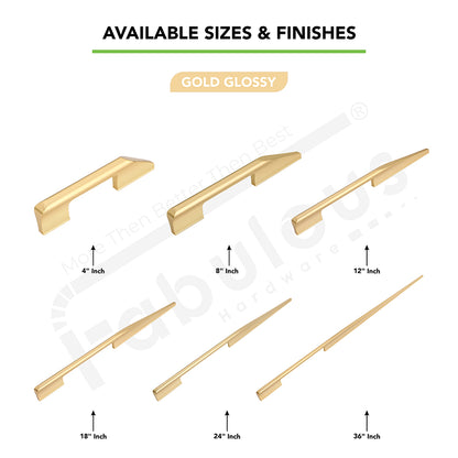 Aluminium Wardrobe Cabinet Handle 9047 | Satin Black, Dark Gold Glossy, Satin Copper | 96mm, 160mm, 288mm, 450mm, 600mm, 900mm