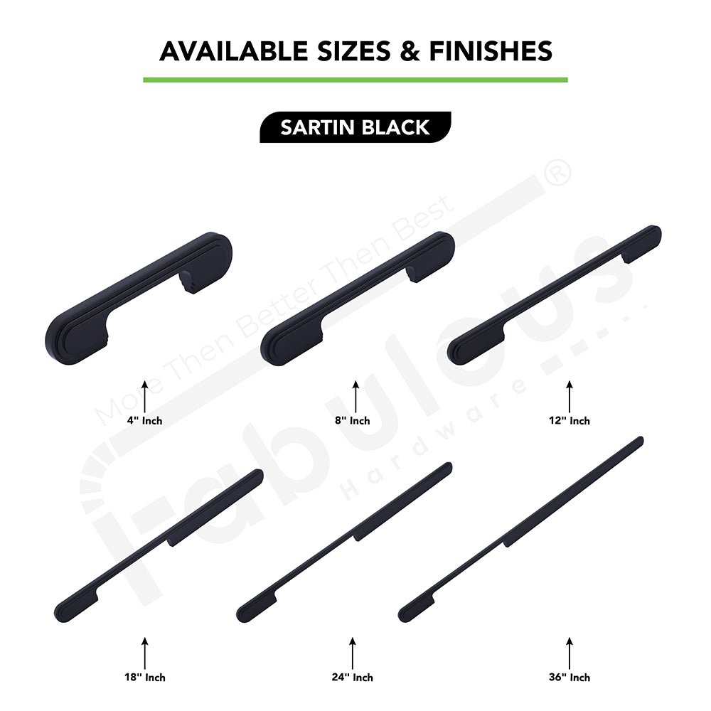 Aluminium Wardrobe Cabinet Handle 9053 | Satin Black, Satin Copper, Dark Gold Glossy | 96mm, 160mm, 288mm, 450mm, 600mm, 900mm