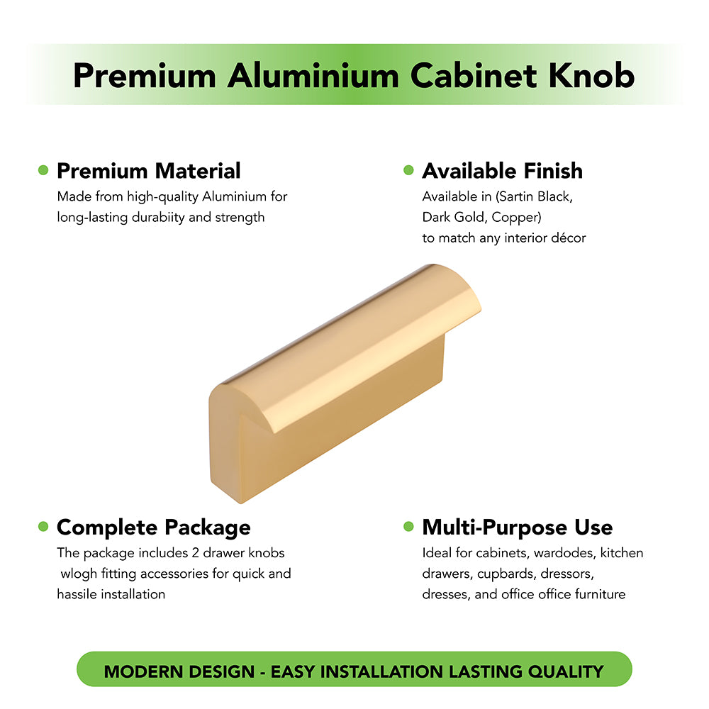Aluminium Cabinet Knob Code 410 | Premium Aluminium Drawer Knob | Satin Black, Dark Gold, Copper