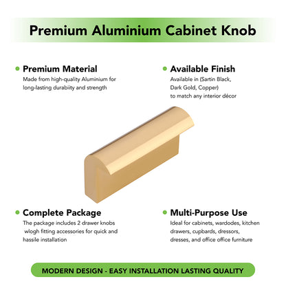 Aluminium Cabinet Knob Code 410 | Premium Aluminium Drawer Knob | Satin Black, Dark Gold, Copper