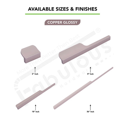 Aluminium Wardrobe Cabinet Handle 9012 | Satin Black, Gold PVD, Copper Glossy | 32mm, 200mm, 450mm, 900mm