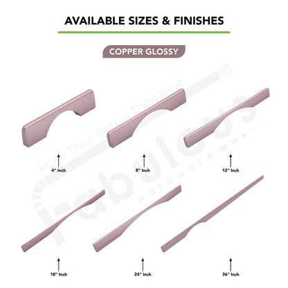 Aluminium Wardrobe Cabinet Handle 9004 | Satin Black, Copper Glossy | 96mm, 160mm, 288mm, 450mm, 600mm, 900mm
