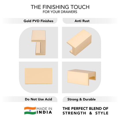 Matt aluminium drawer knob 406 on wardrobe panels — modern designer hardware India