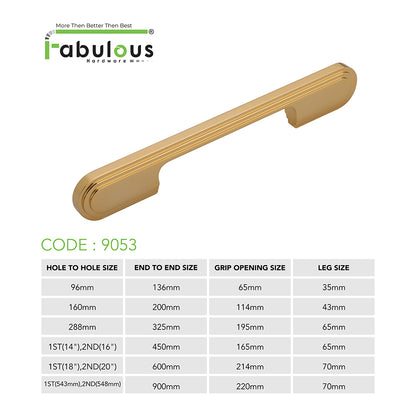 Aluminium Wardrobe Cabinet Handle 9053 | Satin Black, Satin Copper, Dark Gold Glossy | 96mm, 160mm, 288mm, 450mm, 600mm, 900mm